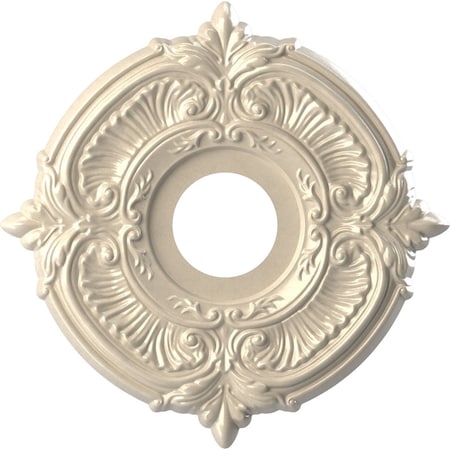 Ekena Millwork Attica PVC Medallion (Canopies up to 5"), 13"OD x 3 1/2"ID x 3/4"P, Universal Metallic Pearl Mist CMP13ATEPE